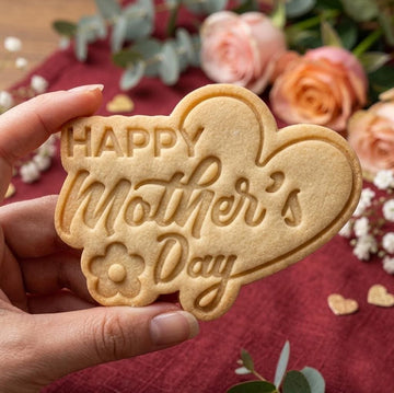 Happy Mother's Day With Flower Cutter Stamp, MAMA Cookie, Custom Mom, Fondant Cutter, Mother's Day Gifts, Love You Mom, Mom Floral Cookie