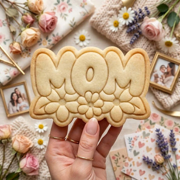 Mom Flower Cookie Cutter & Stamp, Mother's Day Cookie Cutter, Grandma Cookie Stamp, Floral Mama Cookie Cutter