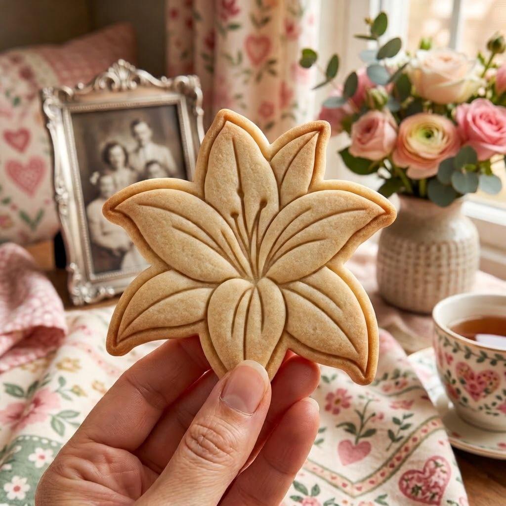 Lily Mother's Day Cookie Cutter and Stamp, Lily Flower Cookie Cutter, Floral Lily Cookie Stamp, Grandma Cookie Cutter