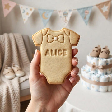 Personalized Baby Onesie Cookie Cutter and Stamp, Custom Name Cookie Cutter, Baby Shower Cookie Stamp, Baby Birthday Cutter