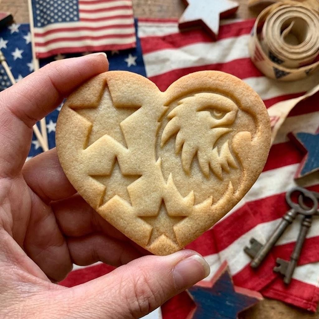 USA With Heart Bird Cutter Stamp, USA 250th Anniversary, Patriotic Baking, Patriotic Cookie, Clay Cutter, Gift For Independence