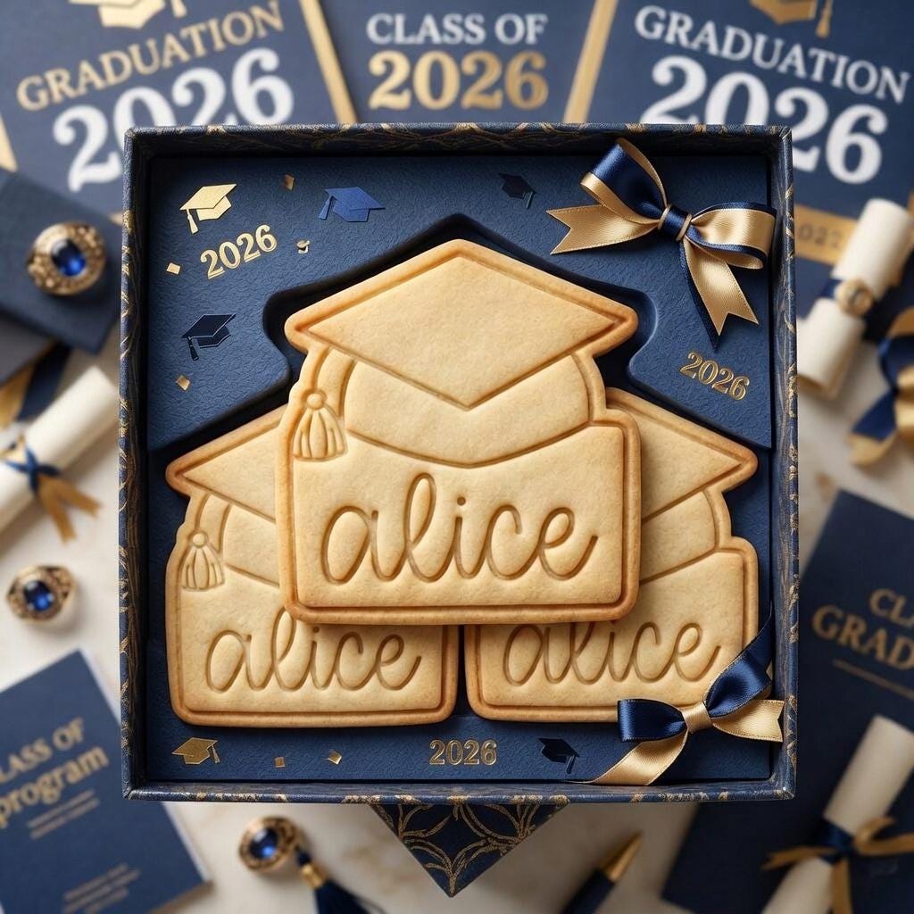 Graduation Cap Cookie Cutter and Stamp, Custom Name Graduation Cookie Cutter, Grad Cap Cookie Stamp, Class of 2026 Cutter