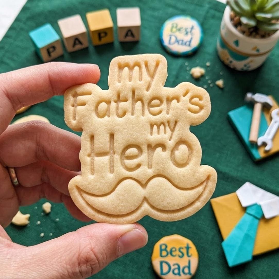 My Father My Hero Cookie Cutter Stamp, Happy Father's Day Cookie Cutter, Father's Day Gift, Dad Cookie Cutters, Custom Dad, Best Dad Ever