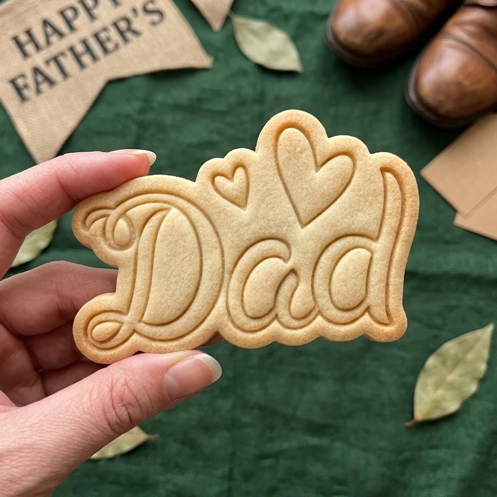 Dad With Heart Cookie Cutter Stamp, Happy Father's Day Cookie Cutter, Father's Day Gift, Dad Cookie Cutters, Custom Dad, Best Dad Ever