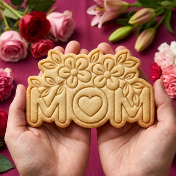 Mom With Flower Cookie Cutter Stamp, MAMA Cookie, Custom Mom, Fondant Cutter, Mother's Day Gifts, Grandma Cookie Cutter, Mom Floral Cutter