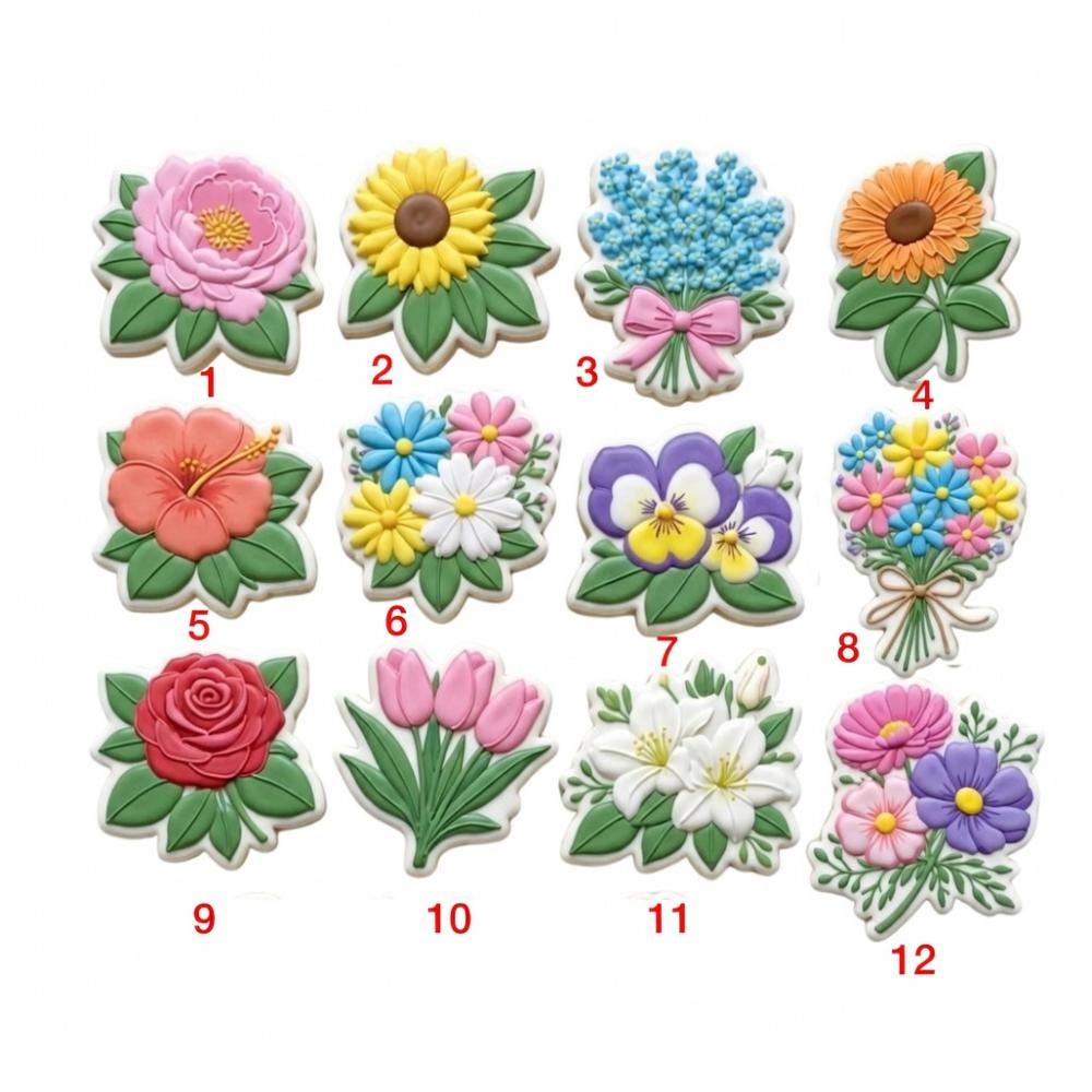 Mother's Day Flower Cookie Cutter Set, Mom's Garden Cookie Cutter, Floral Spring Cookie Cutter, Flower Bouquet Cookie Cutter