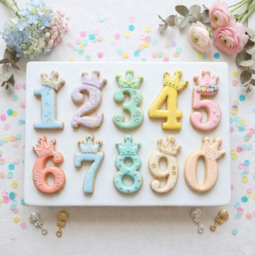 Crown Number 0-9 Cookie Cutter, Birthday Number Cookie Cutter Set, Crown Baby Shower Cookie Set