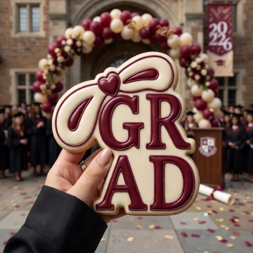 Graduation Bow 2026 Cookie Cutter & Stamp, Grad Party Favors Cookie Stamp, Senior Year 2026 Celebration Cookie Cutter