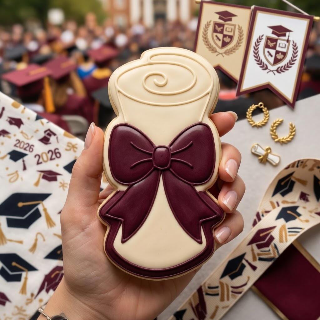 Graduation Diploma Cookie Cutter and Stamp, Grad Bow Cookie Cutter, Class of 2026 Cookie Cutter, Graduation Cookie Stamp