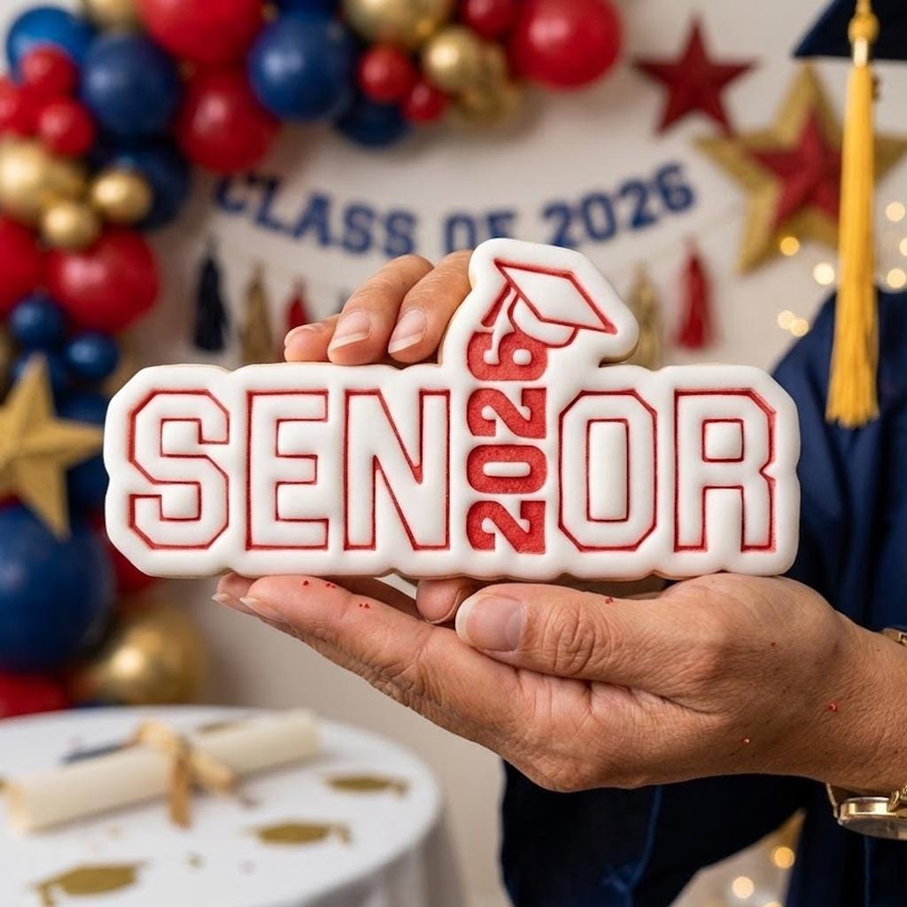 2026 Senior Grad Cap Cutter Stamp Set, Senior Grad 2026, Personalized Cookie, Class Of 2026, Graduation Year 2026 Cookie, Graduation Baking