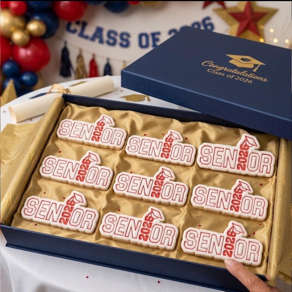 2026 Senior Grad Cap Cutter Stamp Set, Senior Grad 2026, Personalized Cookie, Class Of 2026, Graduation Year 2026 Cookie, Graduation Baking