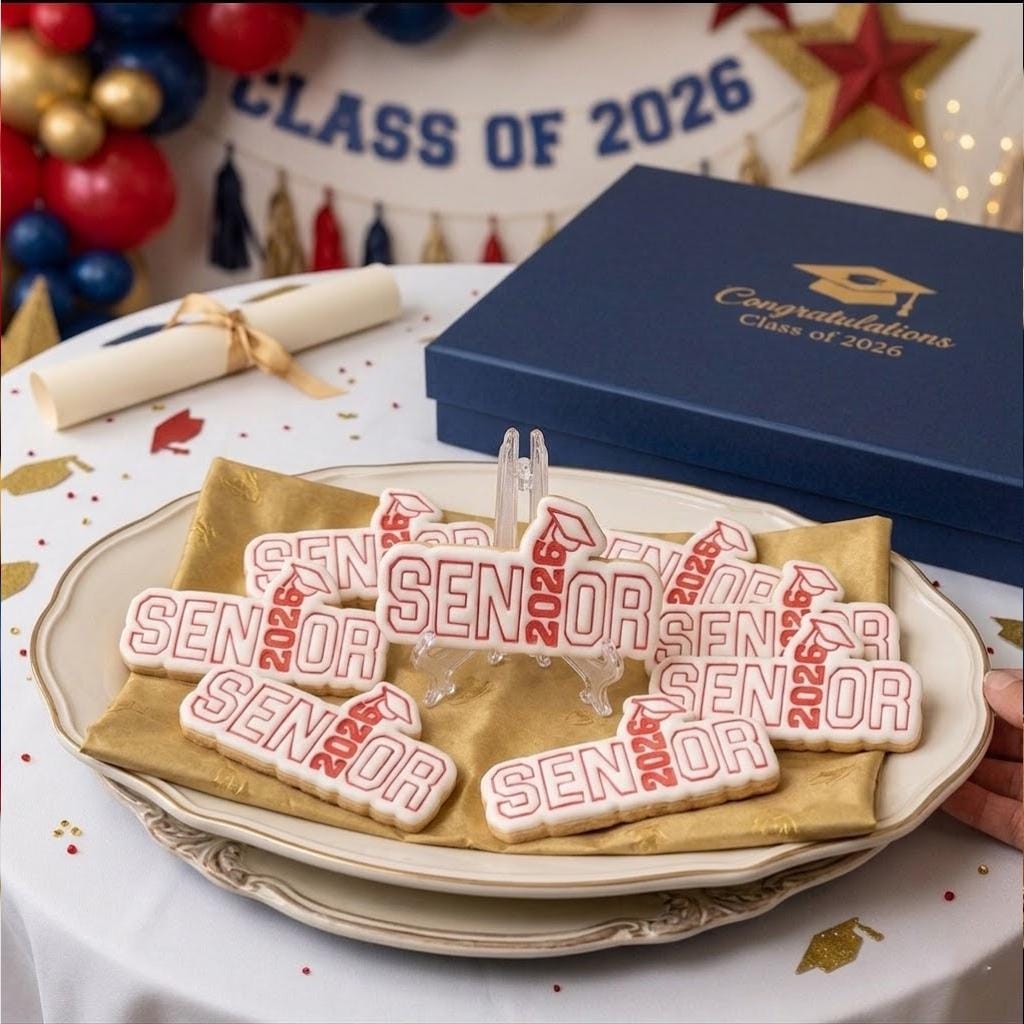 2026 Senior Grad Cap Cutter Stamp Set, Senior Grad 2026, Personalized Cookie, Class Of 2026, Graduation Year 2026 Cookie, Graduation Baking