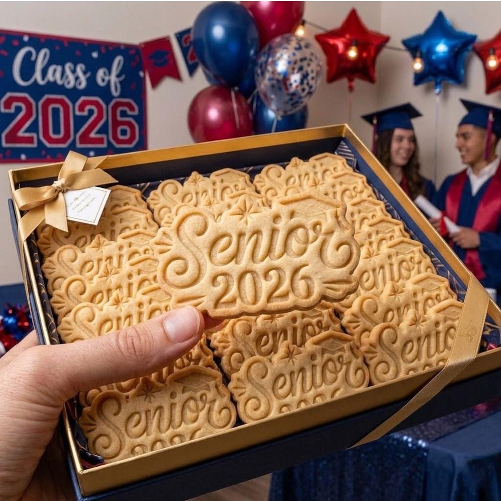 Senior 2026 Cutter Stamp Set, Senior Grad 2026, Personalized Cookie, Class Of 2026, Graduation Year 2026 Cookie, Senior Baking