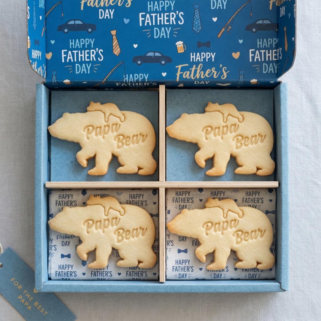 Papa Bear Cookie Cutter and Stamp, Father's Day Cookie Stamp, Bear Family Daddy Cookie Cutter