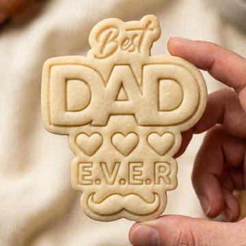 Best Dad Ever Cookie Cutter, Father's Day Mustache Stamp, Polymer Clay Cutter, Dad Birthday Gift Mold, Heart Plaque Tool, Polyclay , DIY