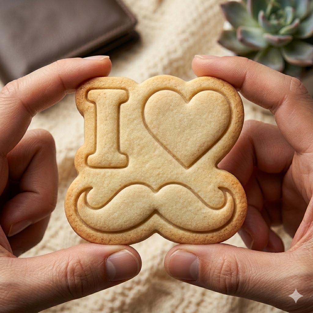 I Love Dad Cookie Cutter, Mustache Heart Stamp, Polymer Clay Cutter, Father's Day Gift Mold, Love Papa Plaque Tool, Polyclay Cutter, DIY