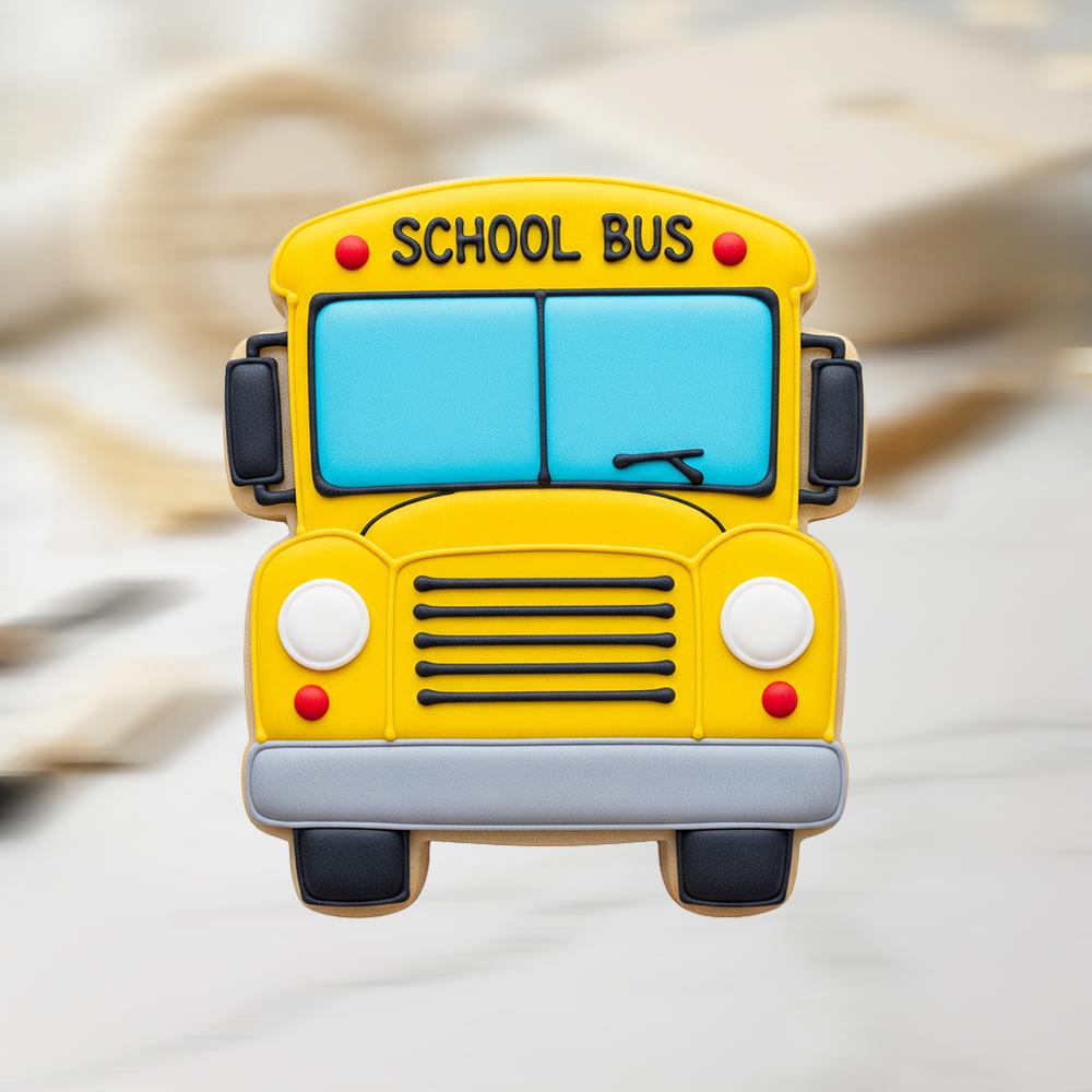 School Bus Cookie Cutter, Kindergarten Graduation Stamp, Polymer Clay Cutter, Back to School Party Decor, Polyclay Mold, Teacher Gift Idea