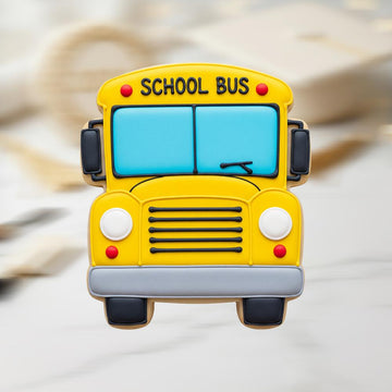 School Bus Cookie Cutter, Kindergarten Graduation Stamp, Polymer Clay Cutter, Back to School Party Decor, Polyclay Mold, Teacher Gift Idea