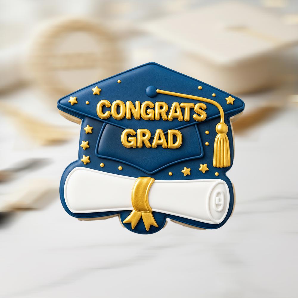 Congrats Grad Cookie Cutter, Graduation Cap and Diploma Stamp, Polymer Clay Cutter, Senior 2026 Party Decor, Polyclay Mold, Grad Gift Idea