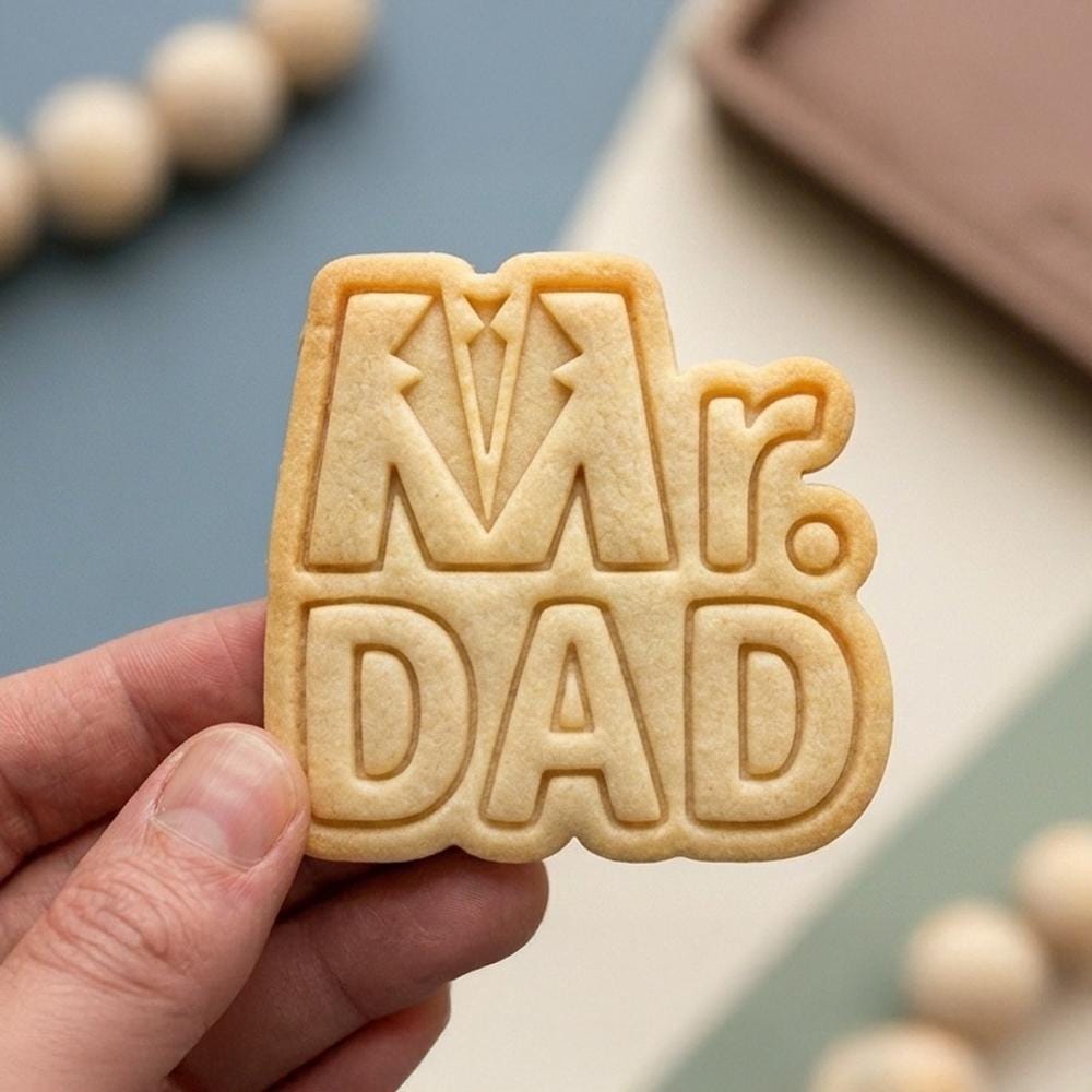 Mr Dad Cookie Cutter, Tuxedo Suit Father's Day Stamp, Polymer Clay Cutter, Dad Birthday Gift Mold, Gentleman Plaque Tool, Polyclay DIY Craft