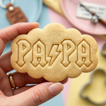 Rock Star Papa Cookie Cutter, Lightning Bolt Dad Stamp, Polymer Clay Cutter, Father's Day Music Gift, Papa Plaque Tool, Polyclay DIY Craft
