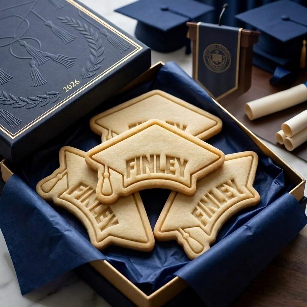 Custom Name Grad Cap Cookie Cutter and Stamp, Personalized Graduation Cap 2026 Cookie Cutter, Class of 2026 Cookie Stamp