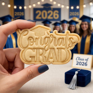 Congrats Grad Cookie Cutter and Stamp, Graduation Cap Cookie Cutter, Class of 2026 Cookie Stamp