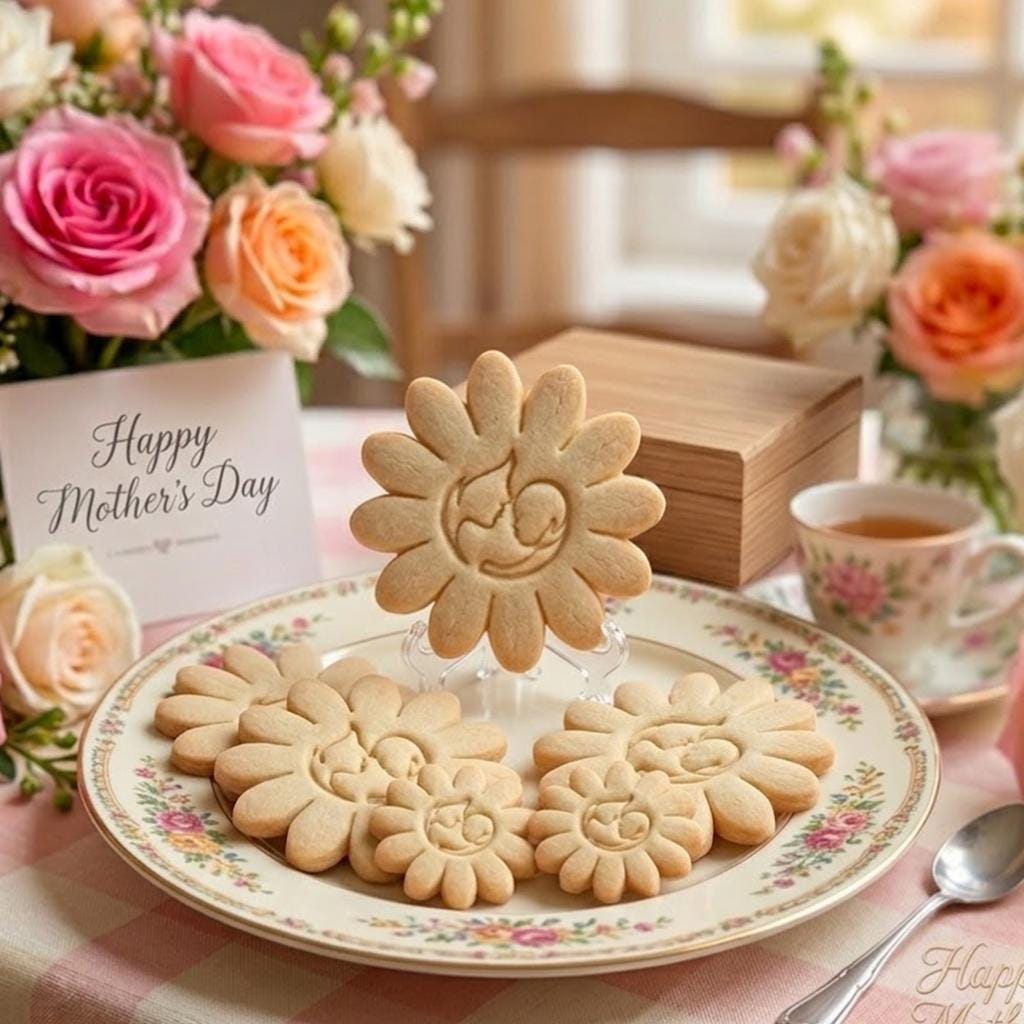 Mom With Baby Flower Cookie Cutter Stamp, MAMA Cookie, Custom Mom, Fondant Cutter, Mother's Day Gifts, Floral Mama Cookie Cutter
