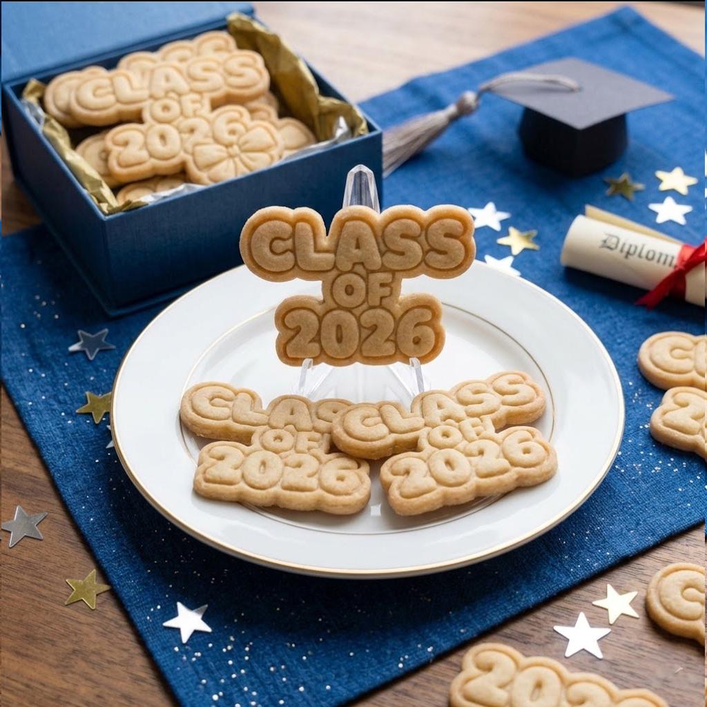 Class Of 2026 With Bow Cookie Cutter Stamp, Senior 2026, School Cookie, Graduation Gift, GRAD Baking, Grad Party Cookie Ideas