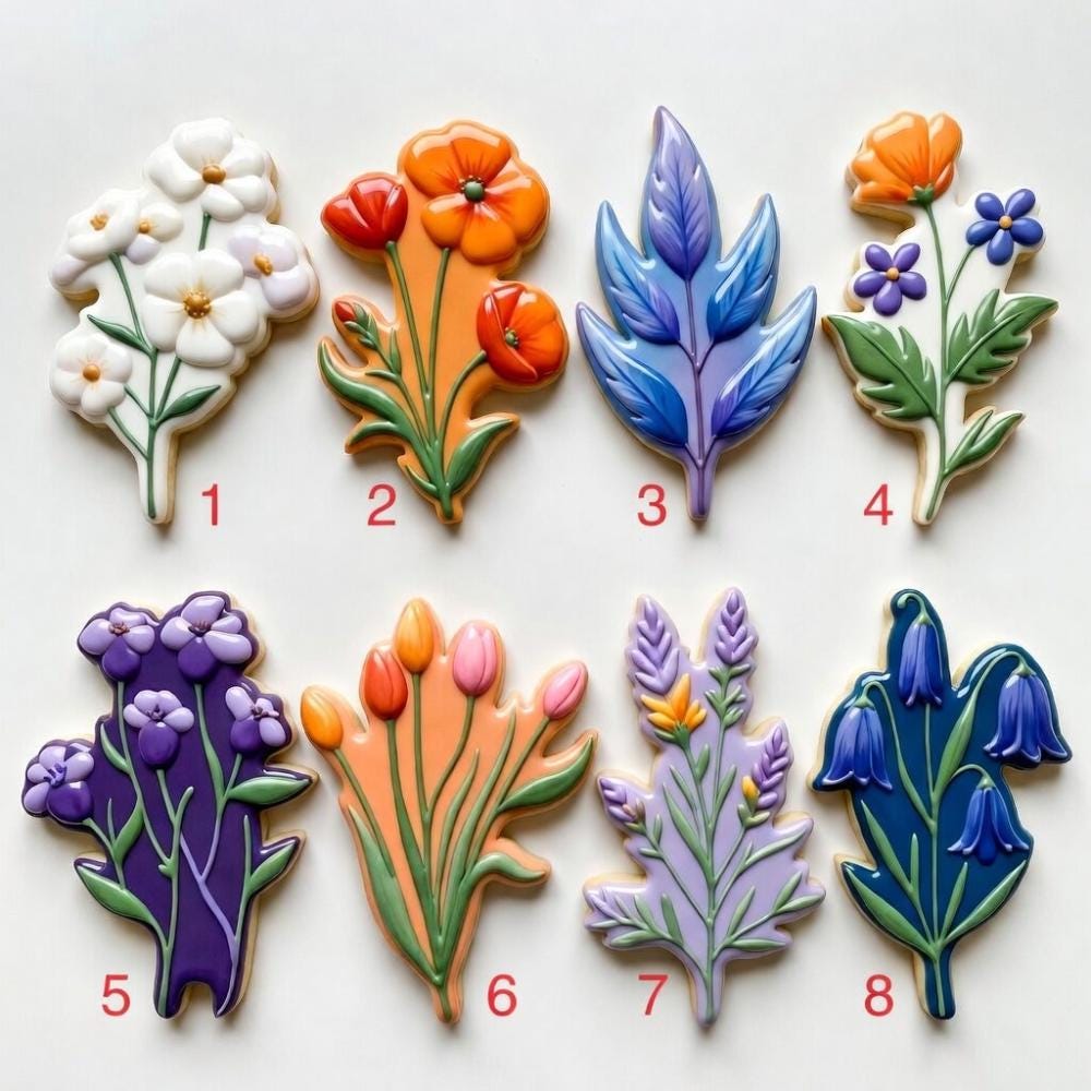 Mom's Garden Cookie Cutter Set, Mother's Day Flower Cookie Cutter, Mama Floral Cutter