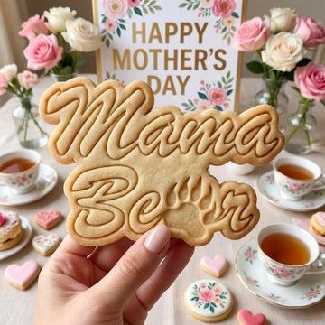 Mama Bear Cookie Cutter and Stamp, Mother's Day Cookie Stamp, Mom Cookie Cutter