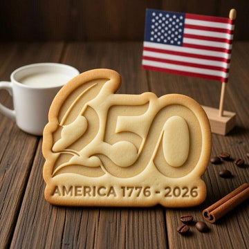 America 250 Cookie Cutter and Stamp, 250 Years Cookie Cutter, Independence Day Cookie Stamp, 1776 2026 Patriotic Cookie Cutter
