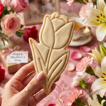 Tulip Cookie Cutter Stamp Set, MAMA Cookie, Custom Mom, Fondant Cutter, Mother's Day Gifts, Grandma Cookie Cutter, Mom Floral Cutter