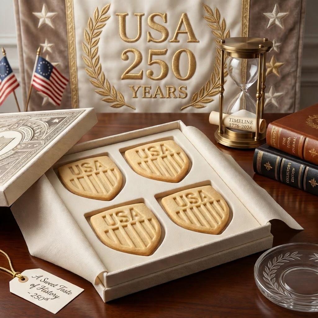 USA 250 Cookie Cutter and Stamp, USA Shield Cookie Cutter, 250 Years Anniversary Cookie Stamp, Patriotic Cookie Cutter, USA 1776 2026 Gift