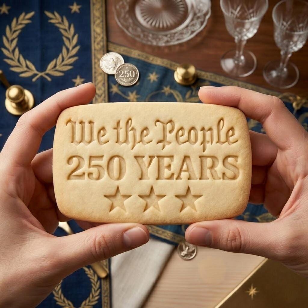 250 Years Cookie Cutter & Stamp, We The People 2026 Cookie Stamp, USA 250 Anniversary Cookie Cutter, Patriotic Cookie Gift
