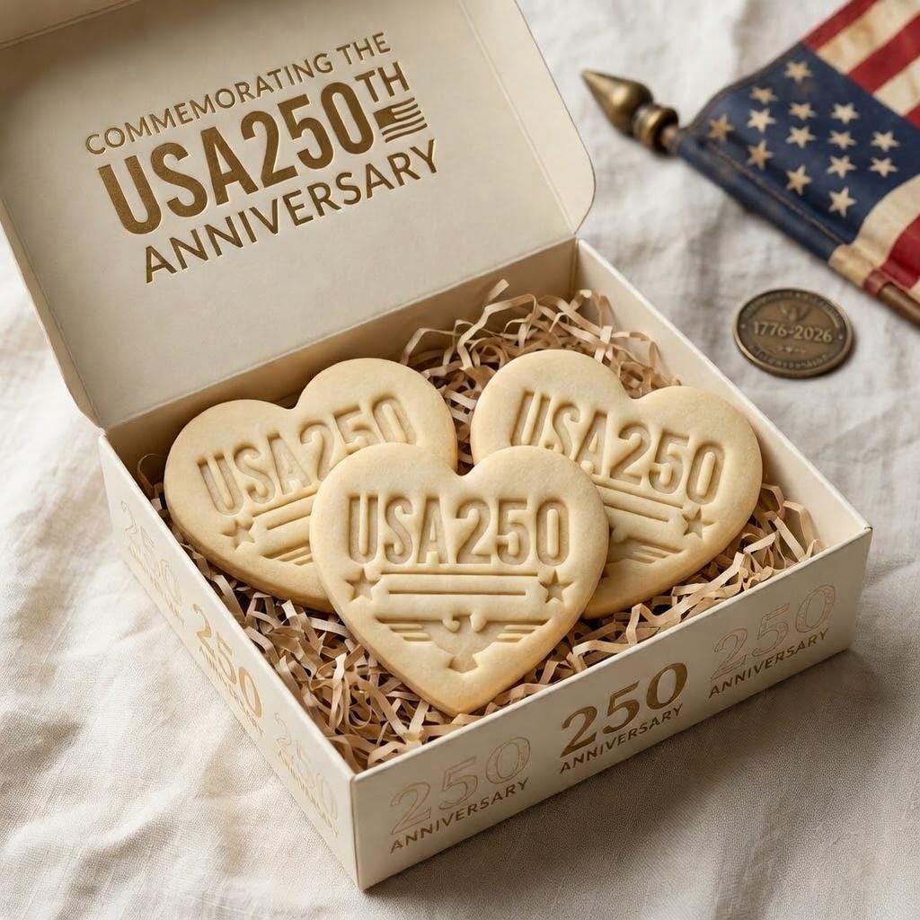 Patriotic USA 250 Cookie Cutter and Stamp, Independence Day Cookie Cutter, 1776-2026 250 Years of Freedom Cookie Stamp