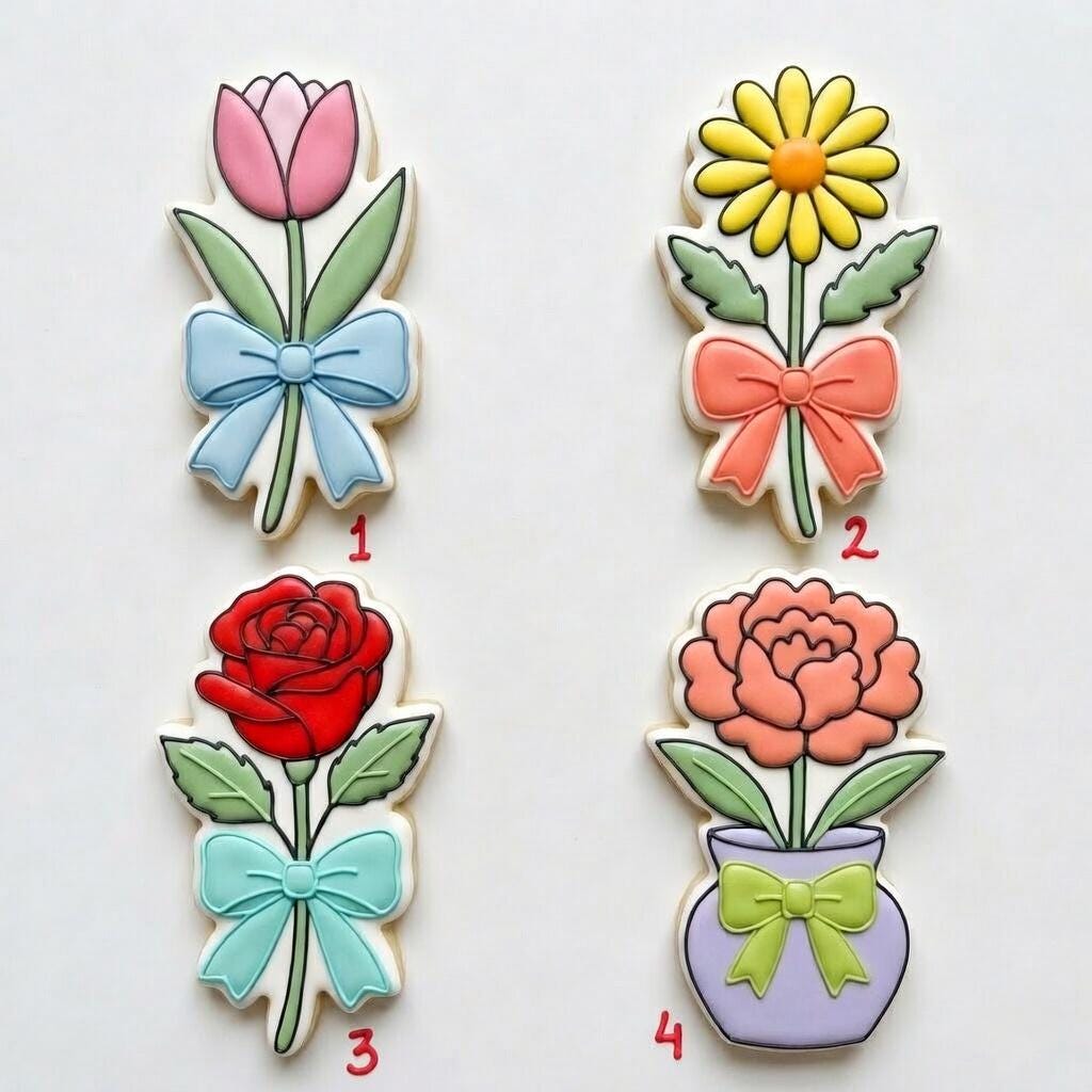 Mom's Garden Cookie Cutter Set, Mother's Day Flower Cookie Cutter, Spring Cookie Cutter Set