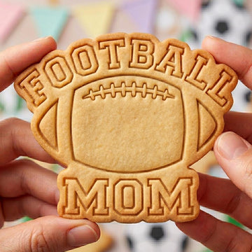 Football Mom Cookie Cutter, American Football Stamp, Polymer Clay Cutter, Game Day Gift Mold, Sports Mom Plaque Tool, Polyclay DIY Craft