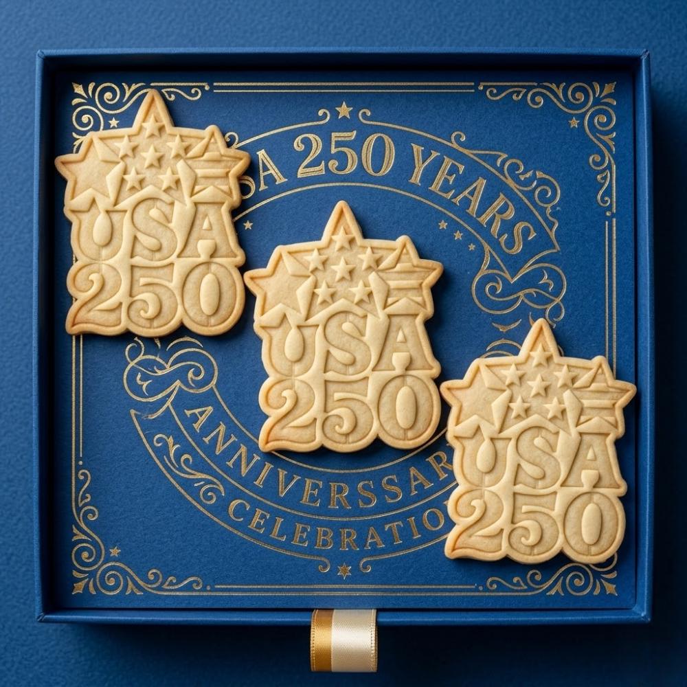USA 250 Star Cookie Cutter and Stamp, 250th Anniversary Cookie Cutter, Patriotic 1776-2026 Cookie Cutter, 4th of July Cookie Stamp