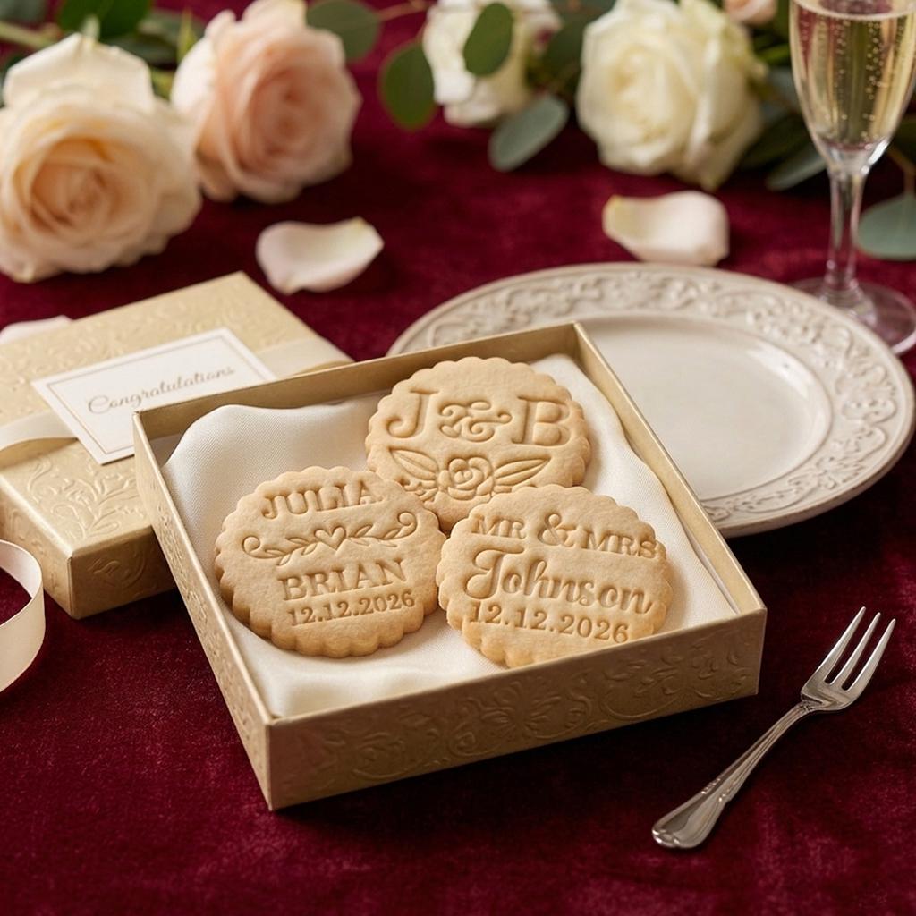 Custom Name Date Wedding Cookie Cutter Stamp Set, Personalized Fondant Cutter, Baking Tool, Cookie Stamp, Wedding Gifts, Baking Tool Wedding
