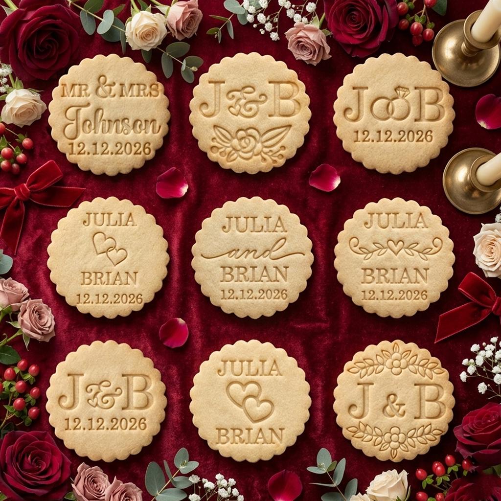 Custom Name Date Wedding Cookie Cutter Stamp Set, Personalized Fondant Cutter, Baking Tool, Cookie Stamp, Wedding Gifts, Baking Tool Wedding