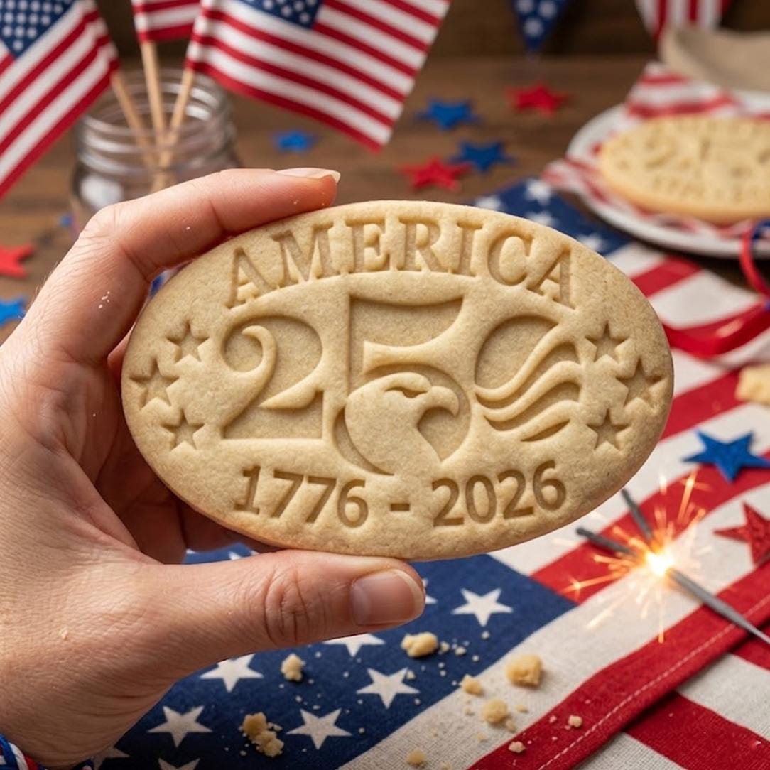 America 250 Freedom Cookie Cutter Stamp, 250th Anniversary Cookie Stamp, Independence Day Gift, Patriotic Baking, 250 Years of Freedom