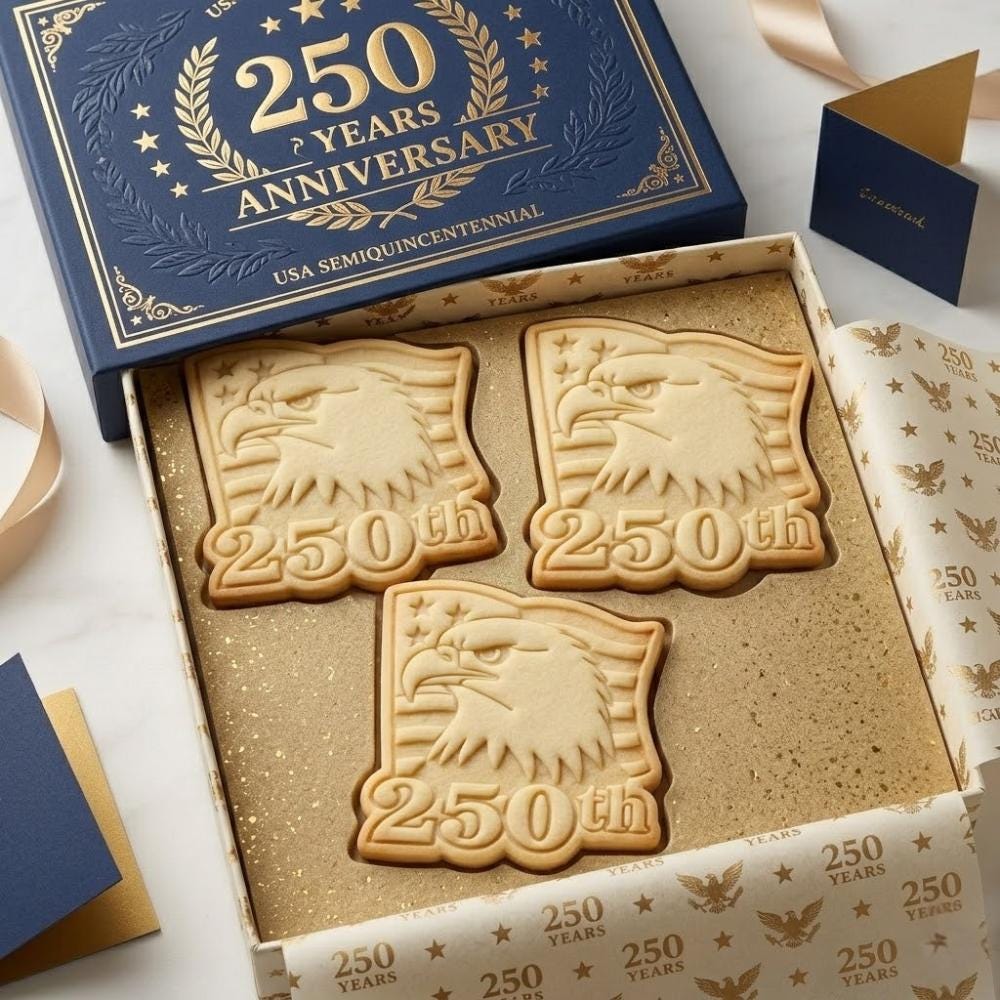 250th Anniversary Eagle Cookie Cutter & Stamp, 250 Years of Freedom Flag Cookie Cutter, 4th of July Patriotic Cookie Stamp