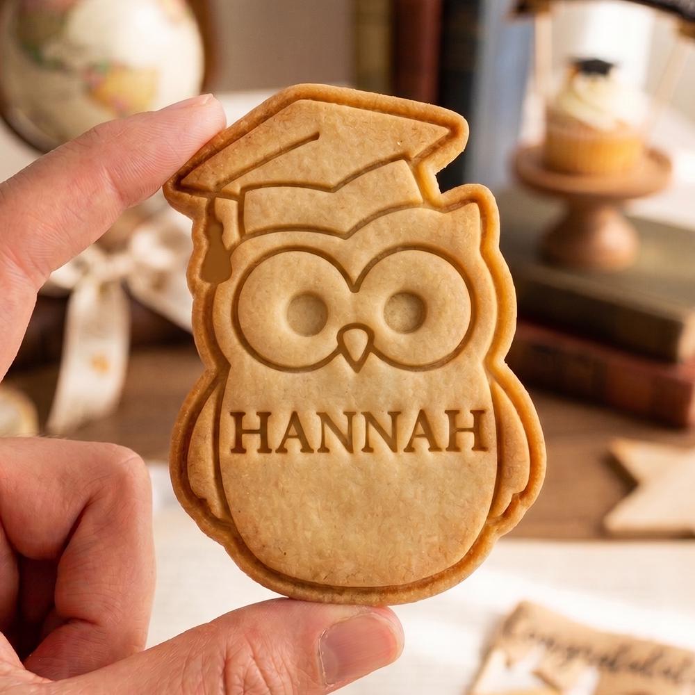 Custom Graduation Owl Cookie Cutter, Owl Grad Cap Stamp, Polymer Clay Cutter, Class of 2026 Gift Mold, Student Plaque, Polyclay DIY Craft