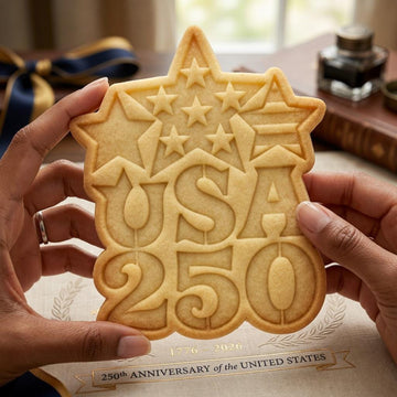 USA 250 Star Cookie Cutter and Stamp, 250th Anniversary Cookie Cutter, Patriotic 1776-2026 Cookie Cutter, 4th of July Cookie Stamp
