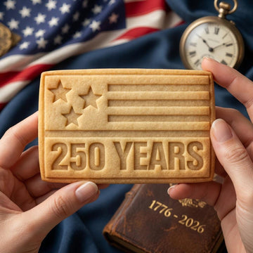 American Flag 250 Years Cookie Cutter and Stamp, 250th Anniversary of Freedom Cookie Cutter, Patriotic 4th of July Stamp
