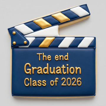 Movie Clapperboard Graduation Cookie Cutter, Class of 2026, Polymer Clay Cutter, The End Grad Gift Mold, Cinema Theme, Polyclay Tool