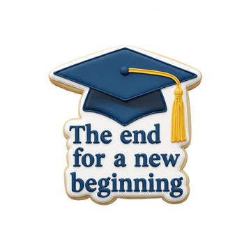 The End for a New Beginning Cookie Cutter, Graduation Quote , Polymer Clay Cutter, Class of 2026 Grad Gift, Cap Mold, Polyclay Tool