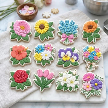 Mother's Day Flower Cookie Cutter Set, Mom's Garden Cookie Cutter, Floral Spring Cookie Cutter, Flower Bouquet Cookie Cutter