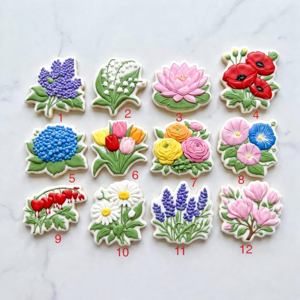 Wildflower Mother's Day Cookie Cutter Set, Mom's Garden Spring Cookie Cutter, Floral Bouquet Cutter